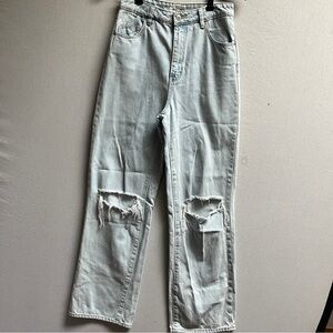 ROLLA'S Heidi Organic Cotton Light Blue High Rise Loose Straight Jeans Sz 27